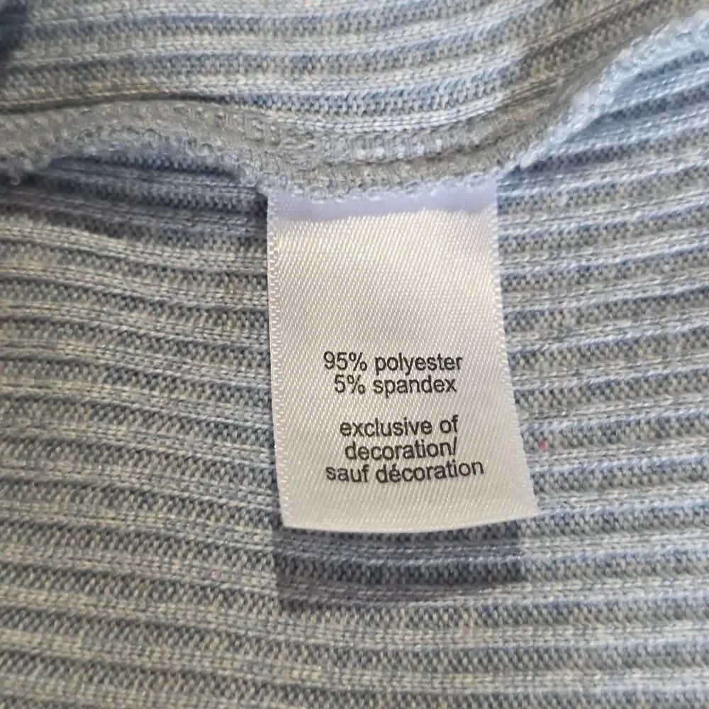 Maurices Lace Trim Rib Knit Top Large Light Blue - Picture 8 of 9